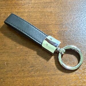 Black leather keychain